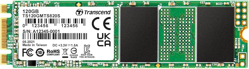 Transcend MTS820S 120GB M.2 SSD 3D NAND SATA III 6Gb/s 500/350 MB/s
