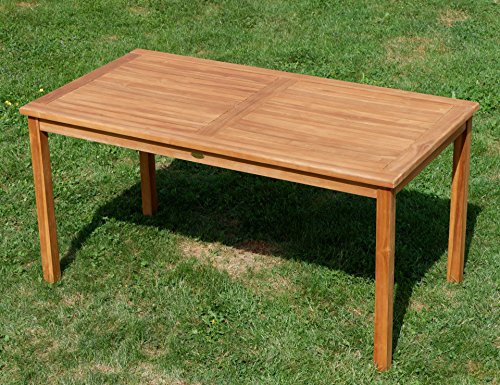 ASS Teak Set Gartengarnitur Alpen Tisch 150x80 cm und 4 Tobago Sessel Serie JAV – Bild 7