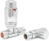 Hot Flow Chrome Marella 3 Modern Thermostatic Radiator Valve Straight TRV view 8