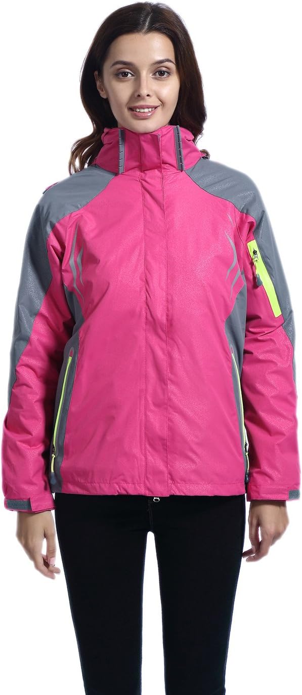 Women's Rain Jackets Warm Winter Coats Snow Jacket - Soft Waterproof Shell & Fleece Liner - 3 in 1 Ski Jacket