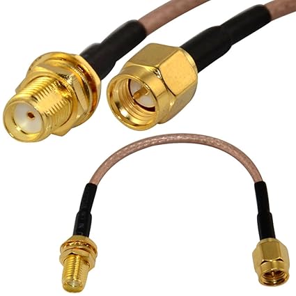 10cm SMA Male Jack to SMA Female With Nut Bulkhead RF Coax Pigtail Cable RG316