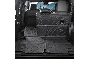 GALVAGNITE Cargo Mat for 2018-2025 Jeep Wrangler JL (4-Door Unlimitied), Full Coverage All Weather TPE Protector Cargo Mat with Backrest Mat Trunk Mat Cargo Liner for Jeep Wrangler Accessories
