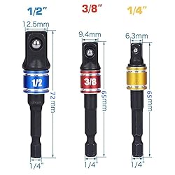 CIGOTU Socket Adapter Extension Set, 1/4, 3/8, 1/2