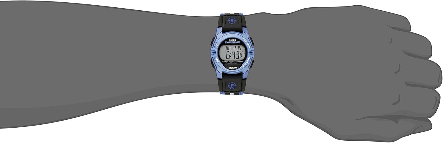 Timex Unisex TW4B02300 Expedition Mid-Size Digital CAT Blue/Black Nylon Strap Watch: Timex: Watches