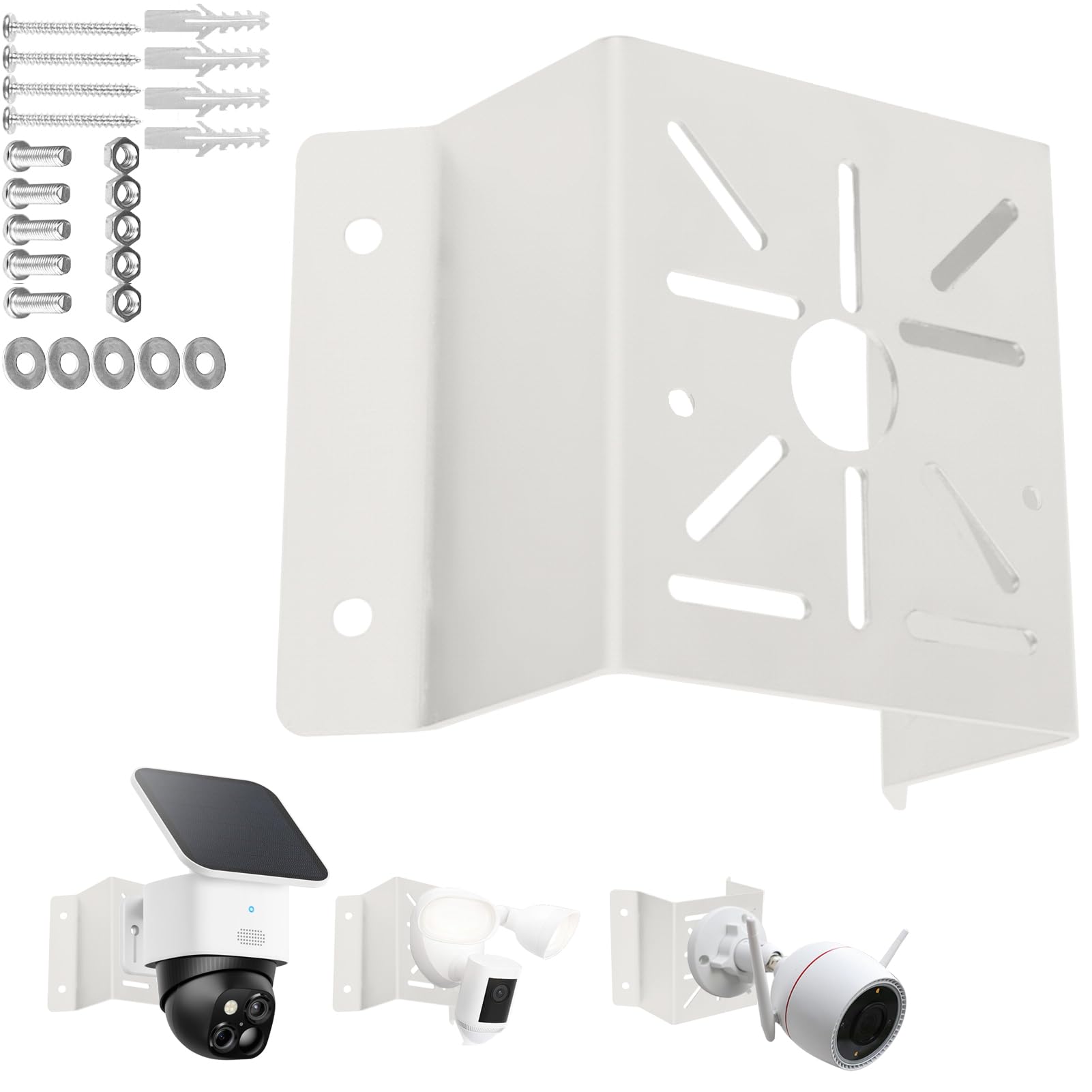 cammount Exterior Wall Corner Mount Bracket Solid Metal for Surveillance Systems, Corner Mount Holder for Security Cameras Installing to Reach A Wider View Angle