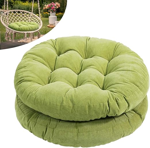 Amazon Com Tiita Round Chair Cushions 22 X22 Indoor Outdoor Floor Pillows Cushion For Patio Furniture Seat Pads Meditation Pillow For Yoga Living Room Sofa Balcony Set Of 2 Green Kitchen Dining