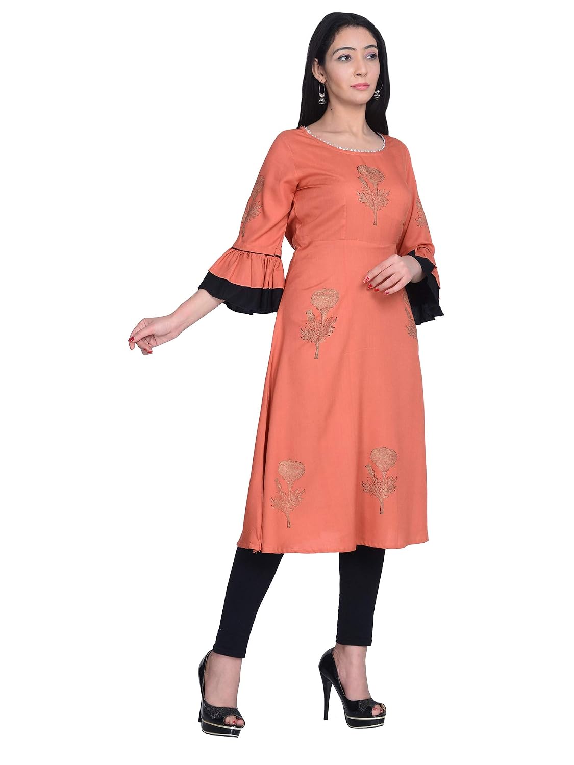 Double Bell Sleeves Kurti Flash Sales 