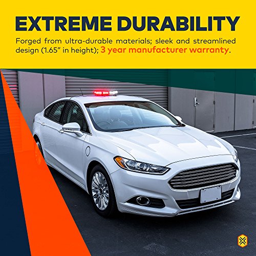 LAMPHUS NanoFlare NFMB56 17" 56W LED Mini Light Bar [SAE Class 1] [63 Flash Patterns] [12ft Cord] [Magnet/Permanent Mount] Emergency Strobe Hazard Warning Light - Amber - Thumbnail 5