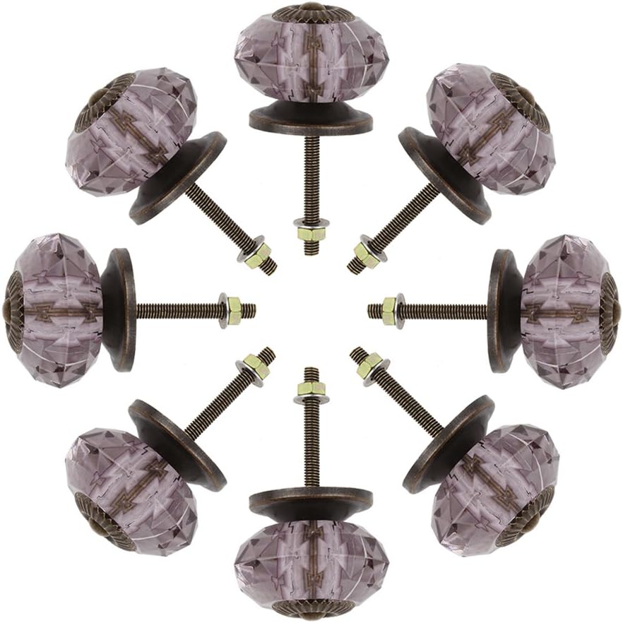 NONIU Cabinet Knobs with 40mm Acrylic Pulls Handles for Kitchen and Drawer Cupboard Knob - 8 Pack