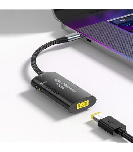 Lenovo Charger Tip Adapter - 7.9mm Round To Slim Rectangle Yellow Tip Converter