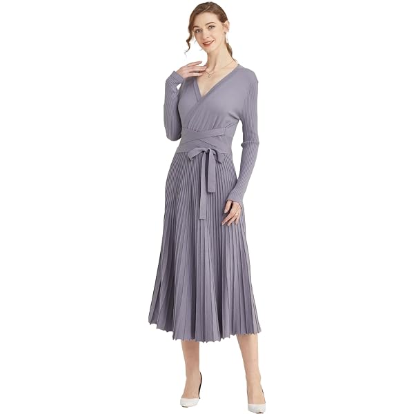 slim fit dress slacks Surplice Neck Tie Waist Sweater Dress – Charming Charlie