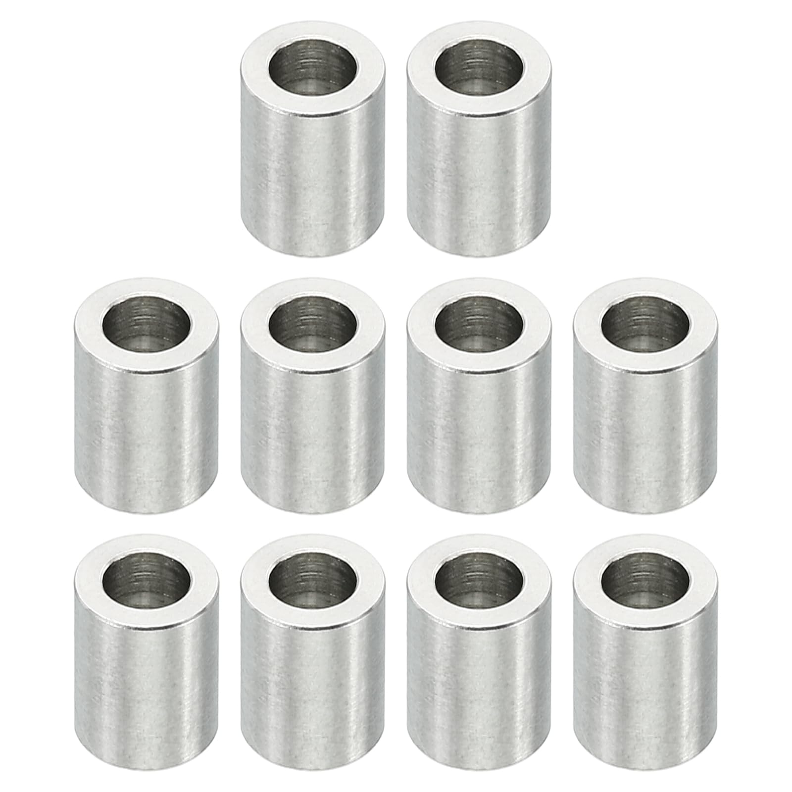 PATIKIL M4 Stainless Steel Spacers, 10 Pcs Metal Spacer Stainless Steel 4.1mm ID x 7mm OD X8mm L Stainless Steel Spacers Screw Standoff Round for 5/32inch or M4 Screw Bolts