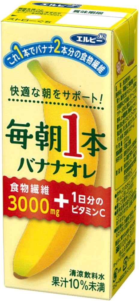 Amazon エルビー 毎朝1本バナナオレ 0ml 24本 エルビー 野菜ジュース フルーツジュース 通販