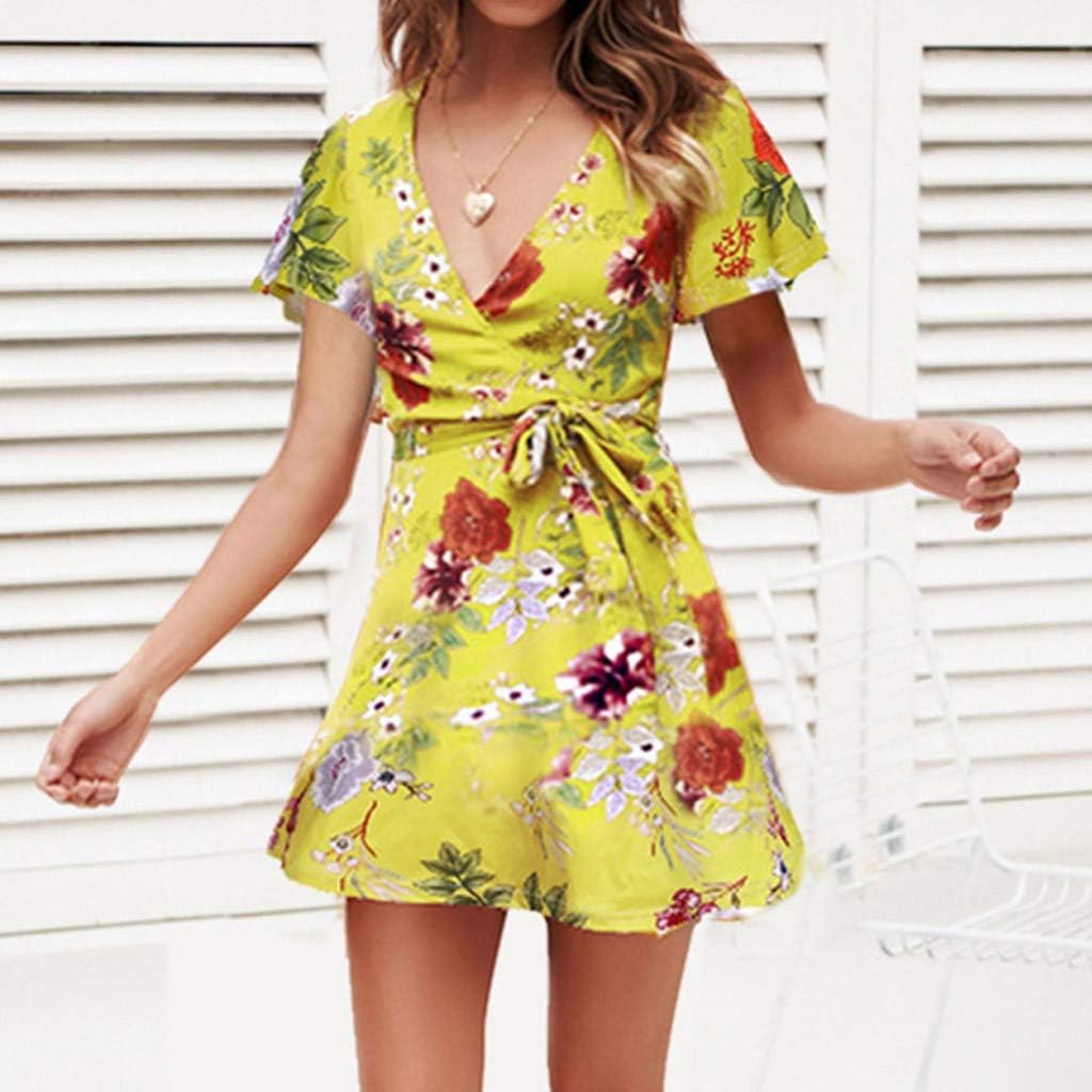 yellow short sundress