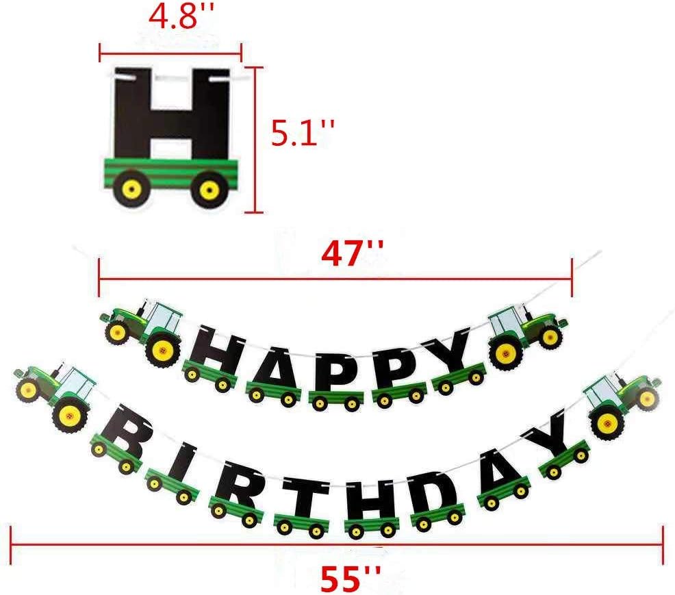 Tractor Themed Birthday Banner, Baby Shower Party Decoration, Green, 139.7 cm x 12.19 cm - Image 5