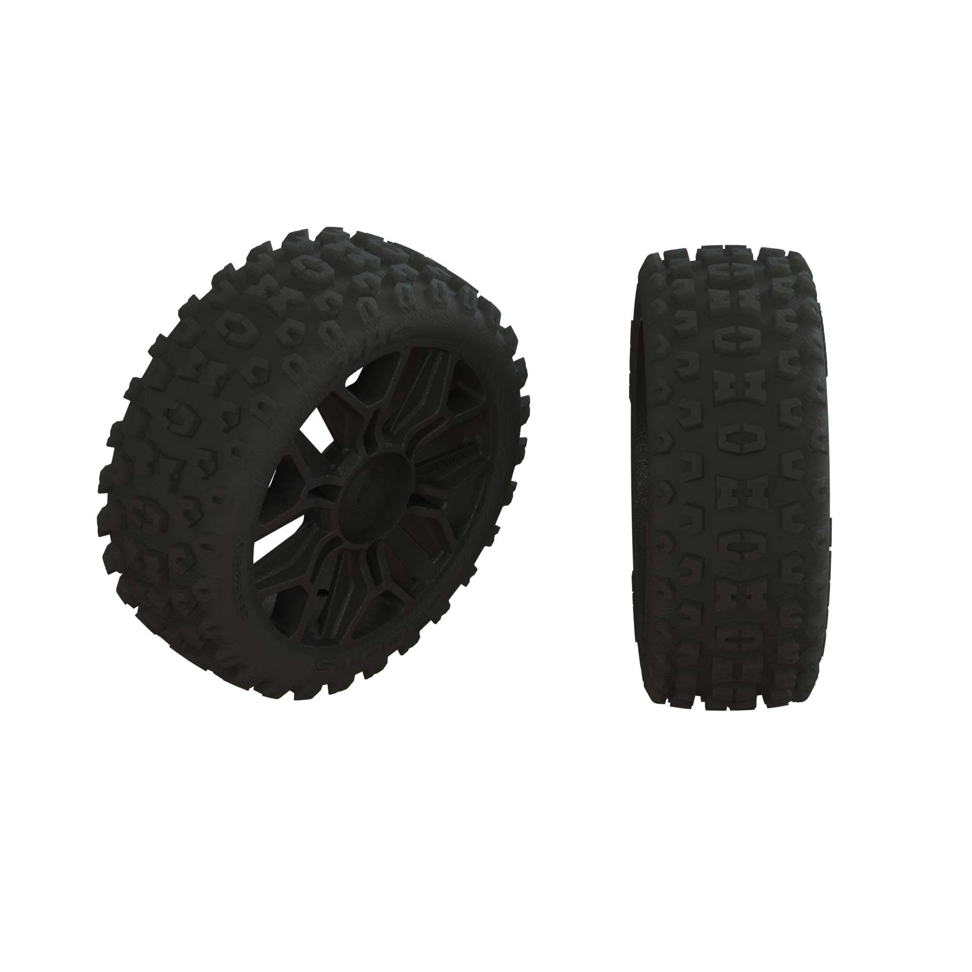 ARRMA Dboots '2HO' Tyre Set Glued Gun Metal (2)