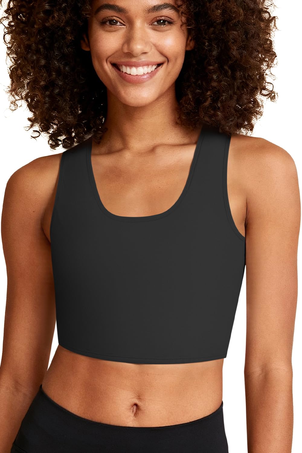 Jumwa Chest Binder Trans FTM Strong Compression Half Binder for Large Breast(B, S)