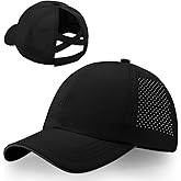 Little Girls Reflective Baseball Cap Criss Cross Ponytail Hat Kids Quick Dry Mesh Summer Sports Hat for Toddler Ages 3-8