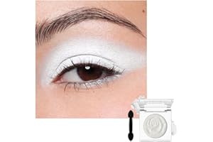Matte White Eyeshadow Single, High Pigment Silky Matte White Eye Shadow with Applicator for Face Makeup, Eyeliner, Contour, L