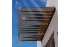 Door Window Awning, Outdoor Patio Canopy, One-Piece Polycarbonate Hollow Sheet, No Brackets, Waterproof & UV-Proof, Transpare