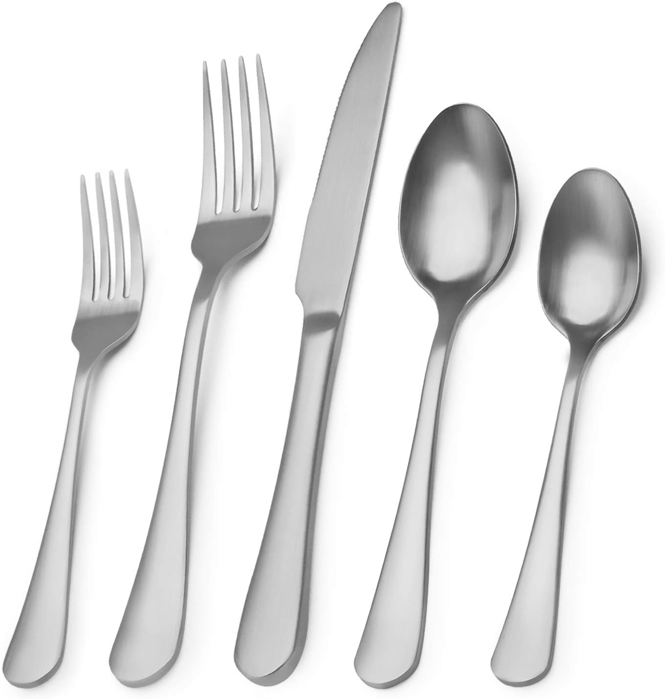 Matte Silverware Set, 20-Piece Stainless Steel Flatware Set,Kitchen Utensil Set Service for 4,Tableware Cutlery Set for Home and Restaurant, Dishwasher Safe