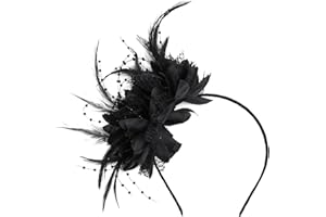 SHIFANQI Fascinators Hats for Women, Tea Party Headband Fascinator with Feather & Pearls for Cocktail, Bridal Wedding, Church