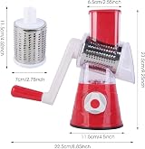 Wieat 3 in 1 Rotary Cheese Grater Vegetable Slicer Stainless Steel Chopper view 2