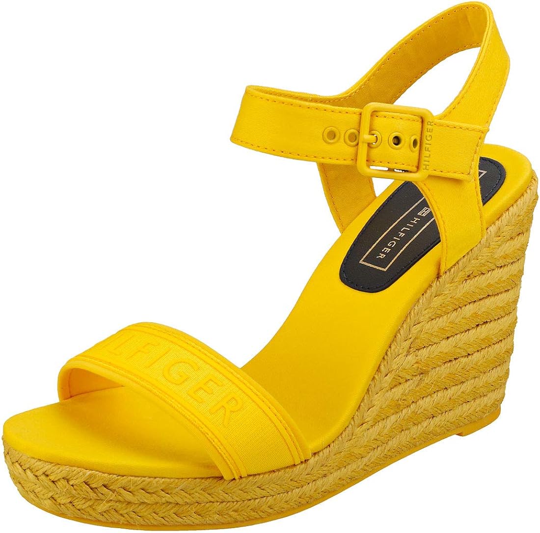 Tommy Hilfiger Colorful Wedge Womens Wedge Sandals in Yellow 7 UK