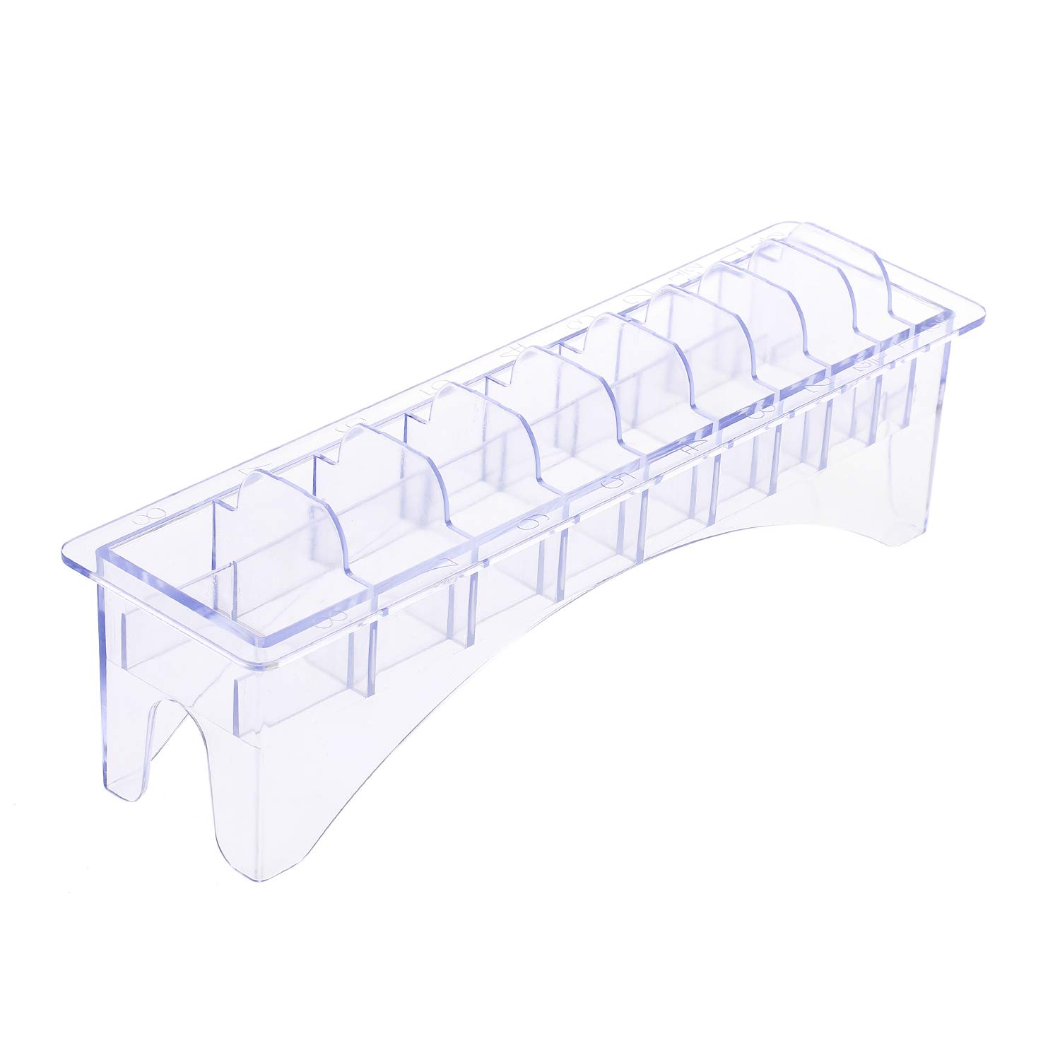 Rectangular Plastic Blade Organizer for 10 Blades, Clipper Comb Holder Storage Case Rack, 10 Grid Base for Hair Clipper Limit Comb Guide Comb Storage Organizer