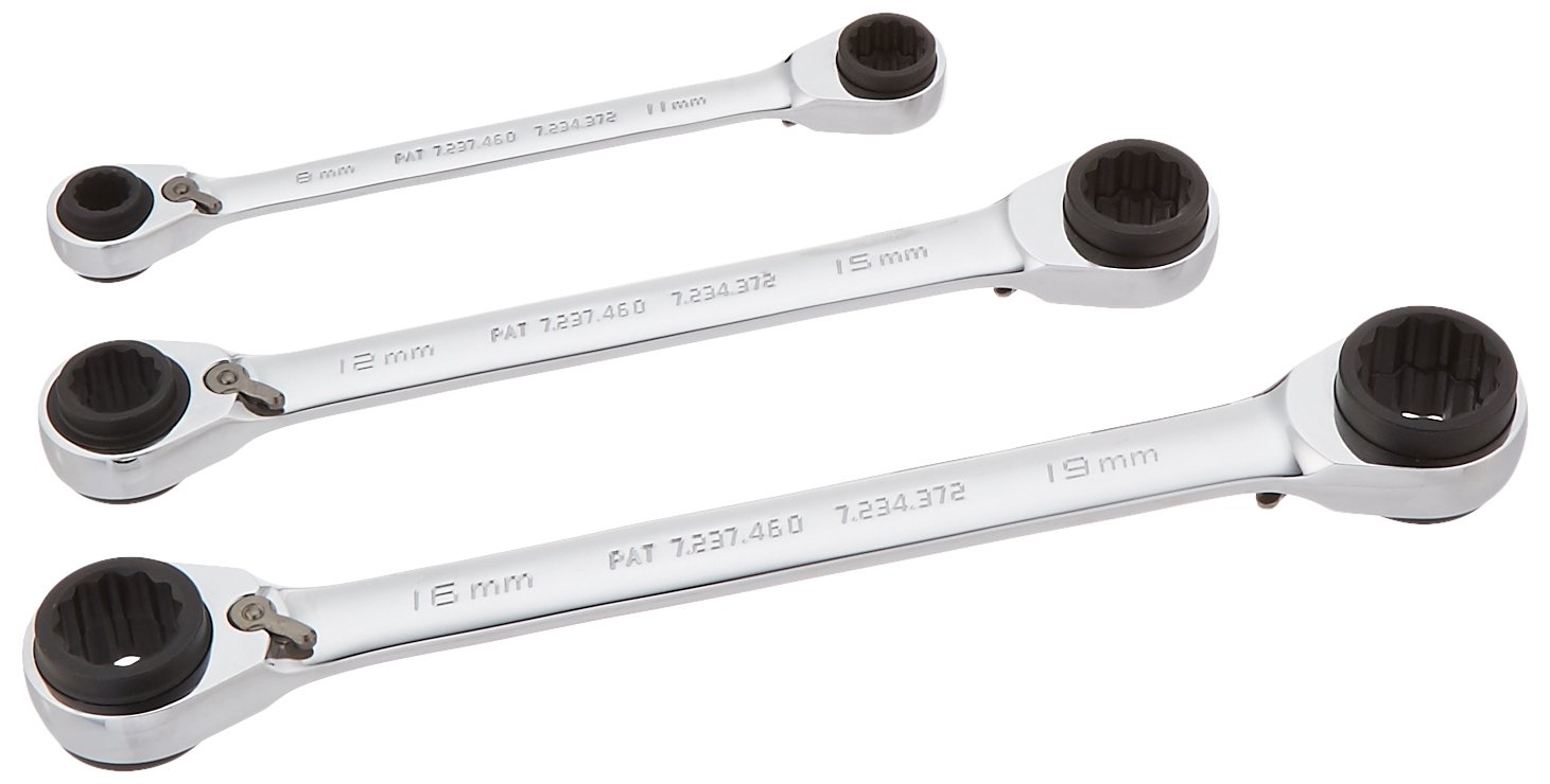 Blackhawk By Proto 97007 12Point Metric Ratcheting Wrench Set, 3Piece