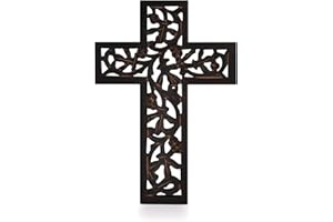 Nirvana Class Wooden Wall Hanging Cross Handmade Antique Design Religious Home Living Room Décor Accessory