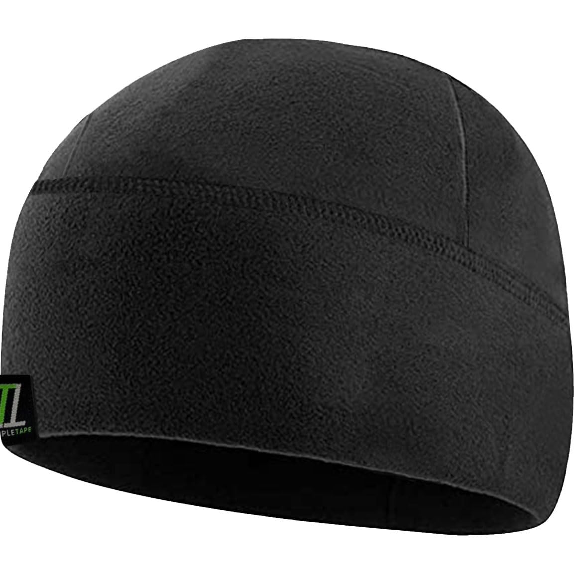 Temple Tape Tactical Fleece Watch Cap Beanie – Skull Cap Fleece Hat - Black - One Size (Fits Most Heads)