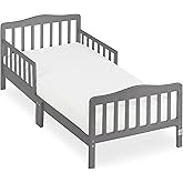 Dream On Me Classic Design Toddler Bed In Steel Grey, Greenguard Gold And BSA Certified, Low To Floor Design, Two Side Safety rails, Non-Toxic Finishes, Wooden Nursery Furniture