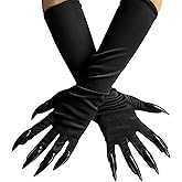 LUNROUG Halloween Costume Cat Woman Paw Gloves Long Fingernails Black Party Gloves Cat Claws Halloween Prop Wolf Claws Glove Cosplay Costume