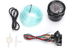 Acouto 52mm / 2in 7 Colors LED Turbo Boost Meter Car Modification Instrument Set Turbo Boost Gauge Meter