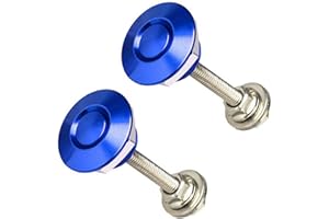 kingsea Quick Latch Hood Pins, Release Latch Lock Clip Push Button Bonnet Kit 1.25in/32mm Diameter Universal for Car Bumper Hood License Plate (Blue, 2 Pack)