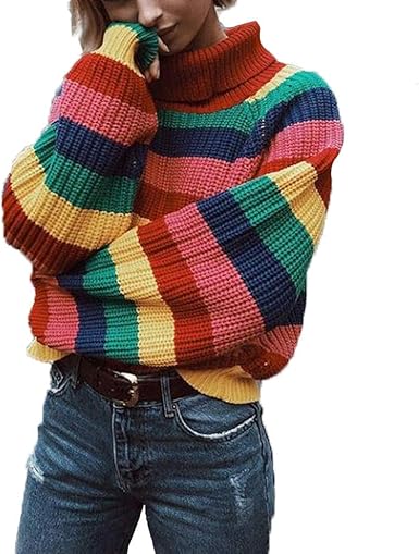 rainbow knit sweater
