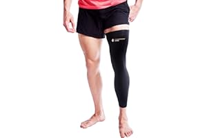 Copper Joe Full Leg Compression Sleeve - Ultimate Copper Infused, Support for Knee, Thigh, Calf, Arthritis, Running and Basketball. Single Leg Pant For Men & Women (Large)