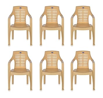 Nilkamal Set of 6 Chairs (Marble Beige)