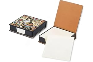 NDNXYXGS Cat Diamond Painting Kit Note Box,Cute Memo Paper Storage Box Diamond Art,Sticky Note Holder Diamond Art,Diamond Painting Memo Pad For Office Desk. (Cat)