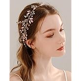 Octwine Bridal Pink Headpiece Handmade Wedding Headband Hair Vine Bead Crystal Rhinestoens Headband Bridal Wedding Hair Accessories