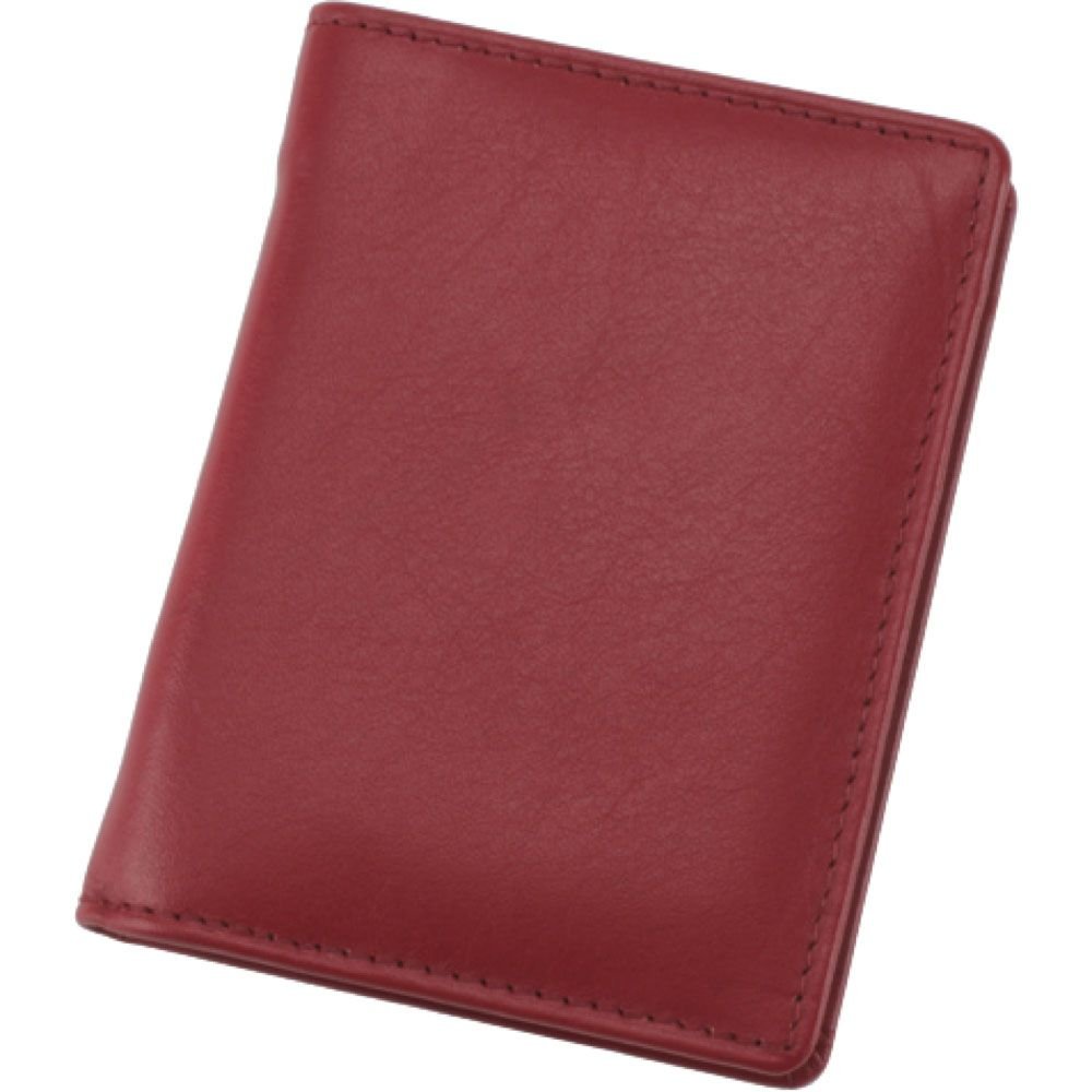 Alassio Monza 43064 Leather Notepad Case Red 10 x 7.5 x 1 cm Leather Pencil Case with A8 Notepad 3 Compartments and Mini Ballpoint Pen Metal