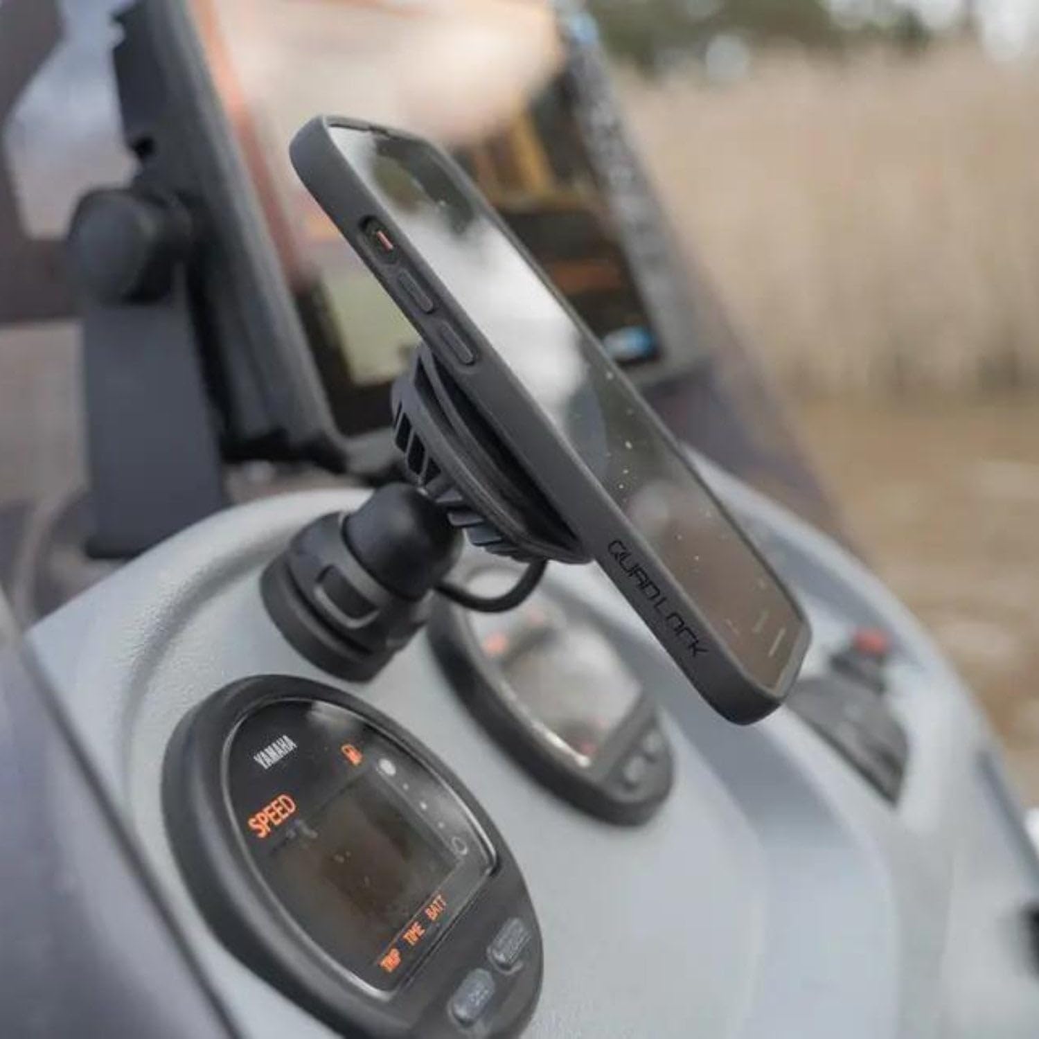 Quad Lock 12V-24V Waterproof Wireless Charging Head - Hardwired, IP67 Rated, Fast Charging, Secure Phone Mount