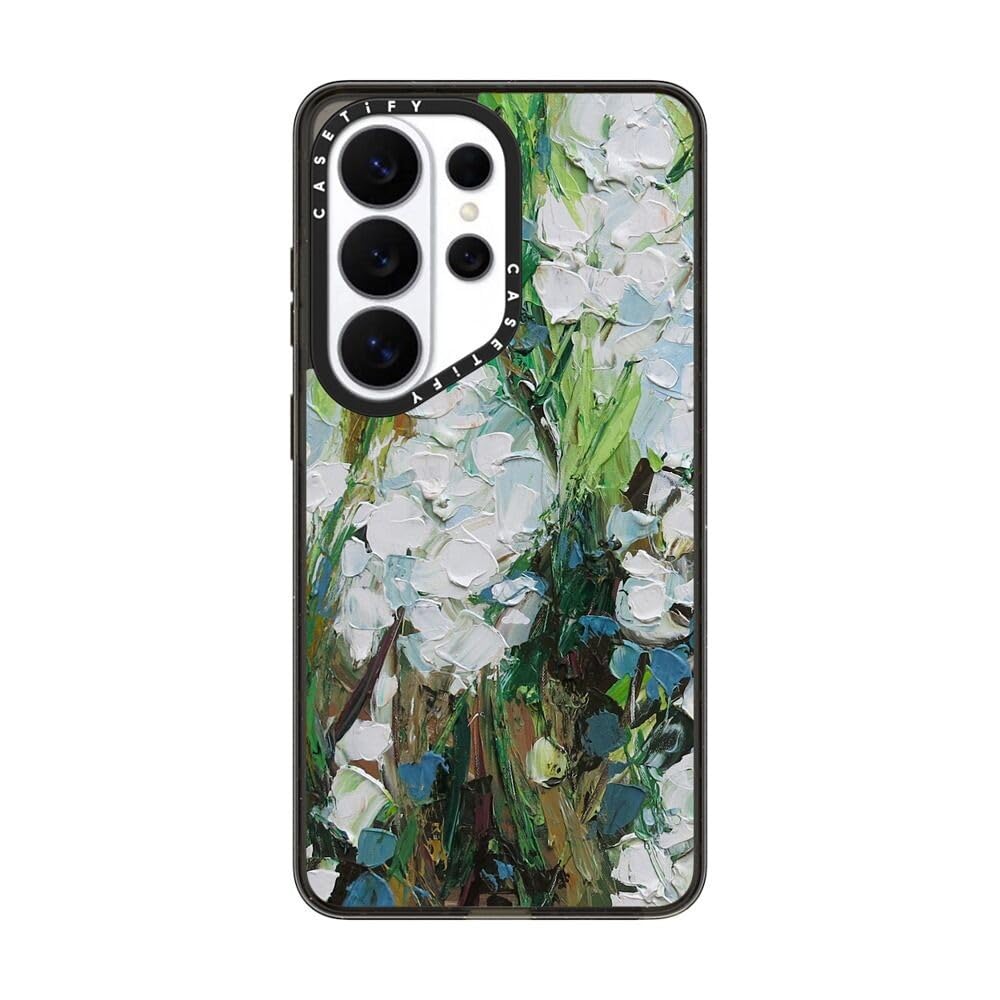 CASETiFY Impact Magnetic Galaxy S26 Ultra Case [Slim & Sleek / 8.2 ft Military Grade Protection/Magnetic Compatible] - Wild Squill Flowers - Clear Black