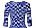 MUXXN Women's 1950s Rockabilly 3/4 Sleeve Swing Vintage Dress (S, Blue Dot)