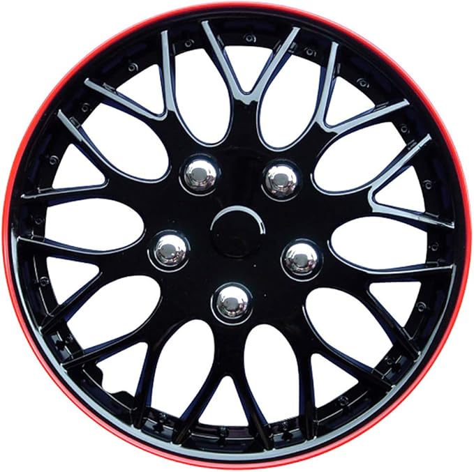 Autostyle Set Wheel Covers Missouri 15inch Black/red Rim