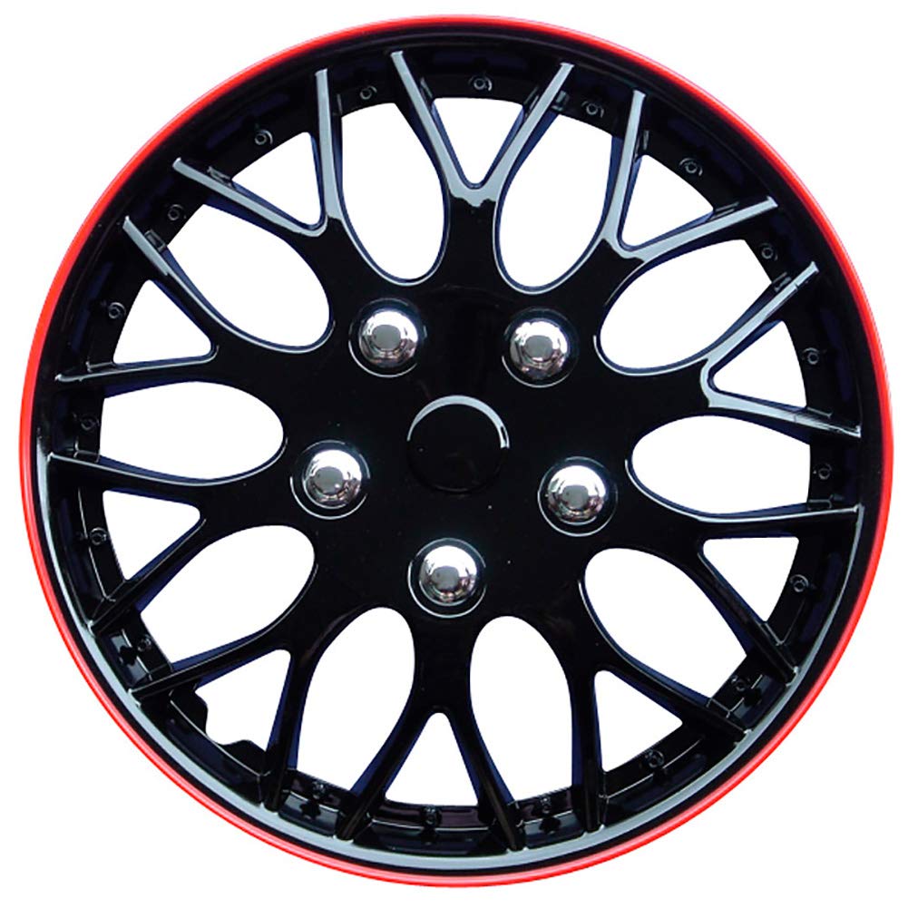 AutoStyle Set of 4 wheel covers Missouri 15-inch black/red rim