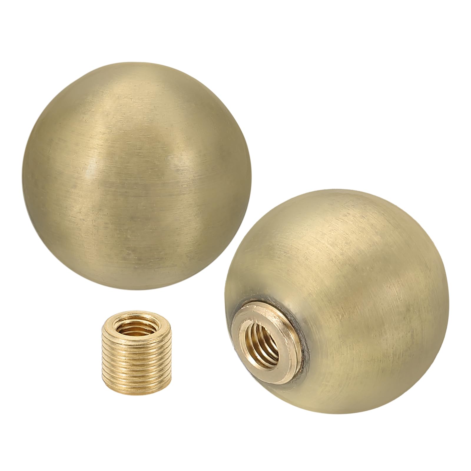 PATIKIL 25mm Ball Lamp Finials Caps Knob, 2 Set Solid Lamp Shade Top Decoration Screw Cap Nuts with Brass Reducing Adapter for Table Lamps Floor Lamps, Bronze