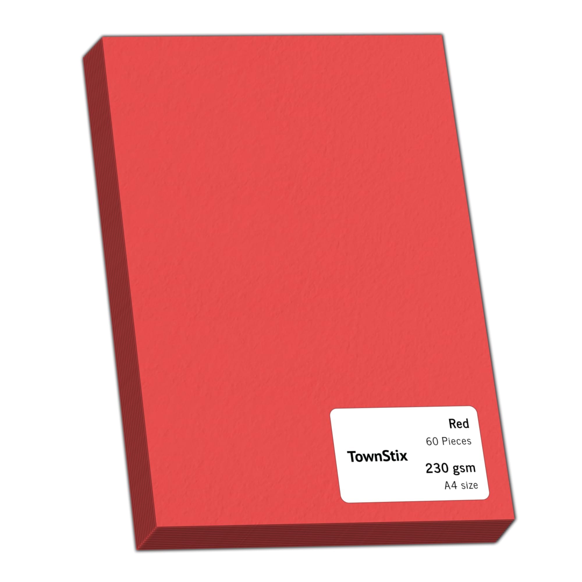 60 Pieces, 230gsm - A4 Red Card, Thick Cardstock Paper