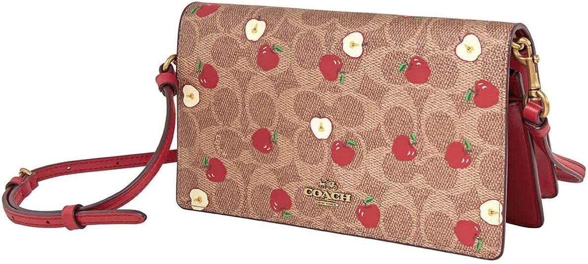 Coach Ladies Signature Canvas Apple Print Hayden Crossbody Clutch Bag